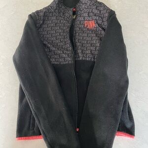 Black and Pink Zip-Up Jacket